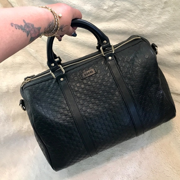👑✅PRICE FIRM✅NO OFFERS SUPER SALE!! AUTHENTIC Gucci Black Guccissima Bag - Picture 3 of 15